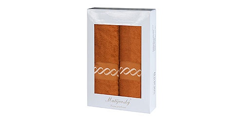 Towel Gift Box Royal 2 pcs caramel