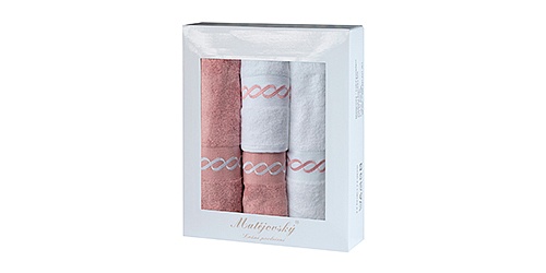 Gift wrapping towels Royal Pink - pink /white 4 pcs