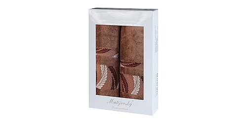 Towel Gift Box Tana Brownie Chocolate 2pcs