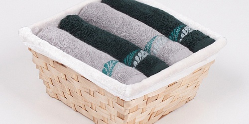 Gift wrapping towels Tana Green - dark emerald/grey 4 pcs