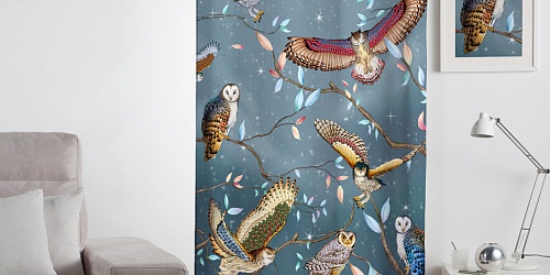 Decorative curtain Owls