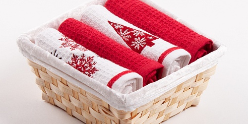 Basket with towels Snowflake - Trees