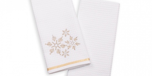 Kitchen Towel Golden Snowflakes
