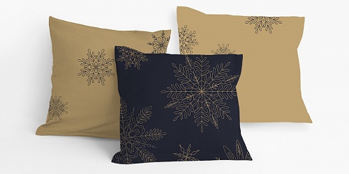 Pillowcase Gold Christmas