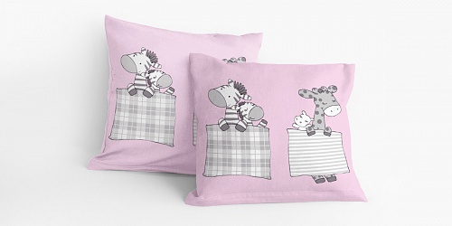 Pillowcase Sleeping ZOO pink