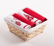Basket with towels Snowflake - Trees